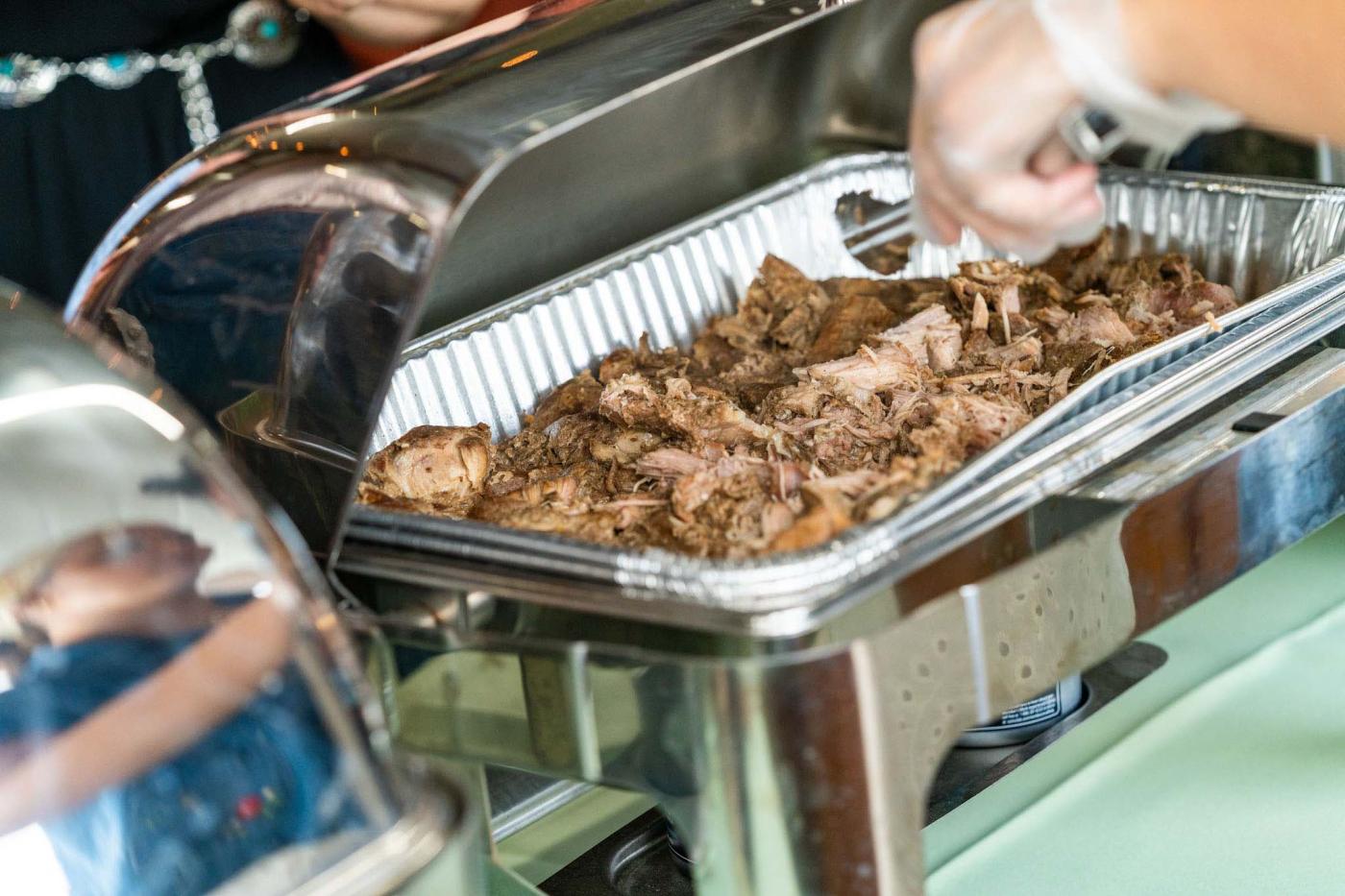 Shot of the pork in the buffet line